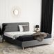 Ліжко оксамитове MEBEL ELITE BOND Velvet 160x200см Сірий