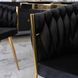 Стілець оксамитовий MEBEL ELITE CAPI Velvet Чорний / Золотий