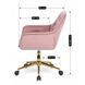 Стілець офісний поворотний оксамитовий MEBEL ELITE MILAN Velvet Рожевий / Золотий