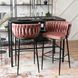 Барный стул бархатный MEBEL ELITE FLORES Velvet черный / розовый