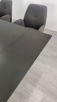 Стіл розкладний VINCENT CERAMIC Intarsio 140(200)*90 графіт мат/чорний фотографія