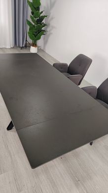 Стіл розкладний VINCENT CERAMIC Intarsio 140(200)*90 графіт мат/чорний фотографія