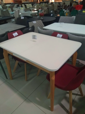 Стол раскладной TM-72 VETRO 105x75 Белый / Бук фотография