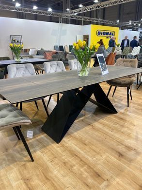Стіл Обідній WESTIN CERAMIC Signal 180(260)X90 Ефект Дерева / Чорний фотографія