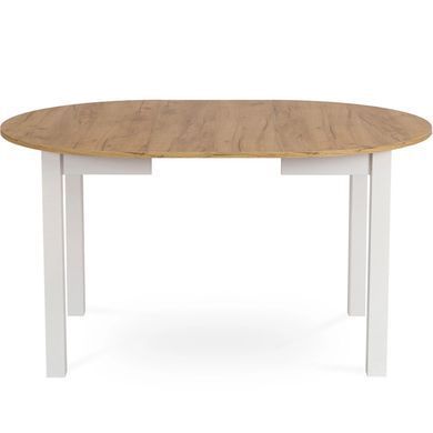 Стіл кухонний розкладний MEBEL ELITE HARRY 102(142)х102 Дуб крафт/Білий фотографія
