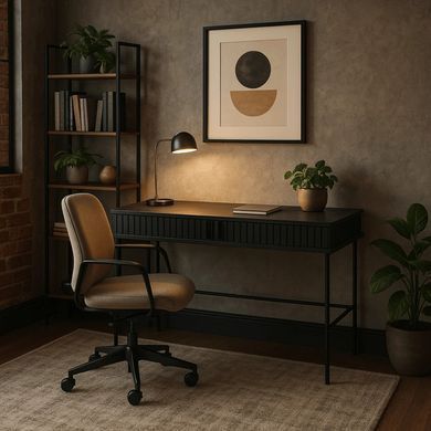 Письменный стол MEBEL ELITE TRISH 120 см черный фотография