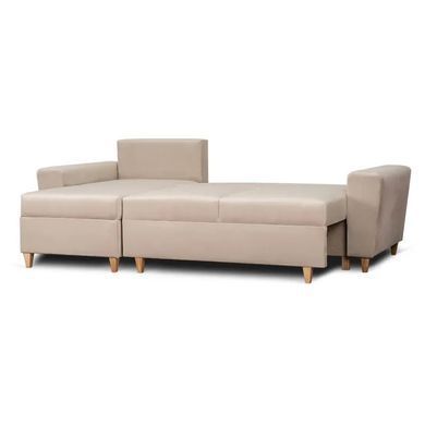 Кутовий диван лівий, оксамитовий MEBEL ELITE MATEO Velvet 248 см Бежевий Лівий фотографія