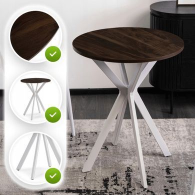 Стол MEBEL ELITE LAUREN 60X60 Орех/белый фотография