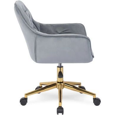 Стілець офісний поворотний оксамитовий MEBEL ELITE MILAN Velvet Сірий / Золотий фотографія