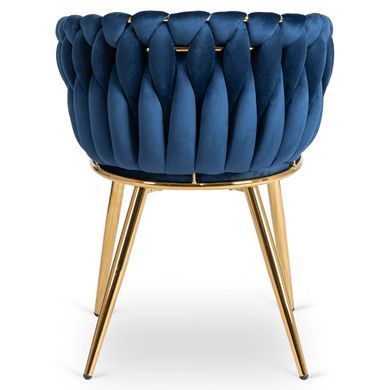 Стілець оксамитовий MEBEL ELITE CAPI Velvet Синій / Золотий фотографія
