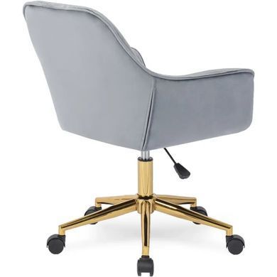 Стілець офісний поворотний оксамитовий MEBEL ELITE MILAN Velvet Сірий / Золотий фотографія