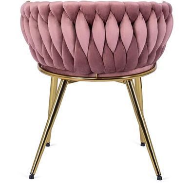 Стілець оксамитовий MEBEL ELITE CAPRI Velvet Рожевий / Золотий фотографія