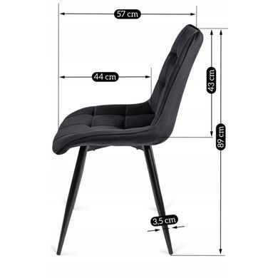 Комплект стіл розкладний MEBEL ELITE CLARK 120(160)х80 см Дуб артизан/чорний +4 стільці RIO Чорний фотографія