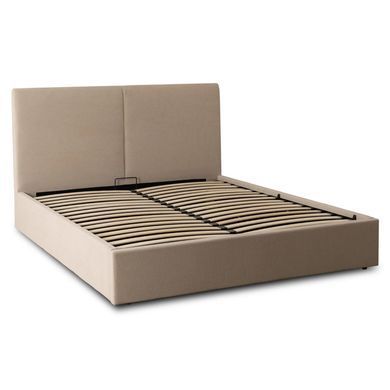 Кровать двуспальная MEBEL ELITE MARSYLIA Sztruks 180x200 см Беж фотография