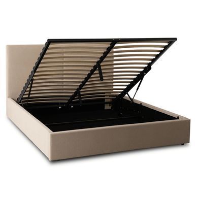 Кровать двуспальная MEBEL ELITE MARSYLIA Sztruks 180x200 см Беж фотография