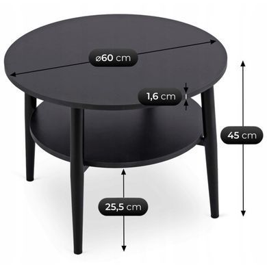 Журнальний столик MEBEL ELITE PAULO 60x60 Чорний фотографія