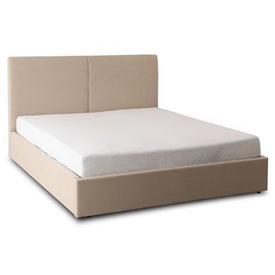 Кровать двуспальная MEBEL ELITE MARSYLIA Sztruks 180x200 см Беж фотография