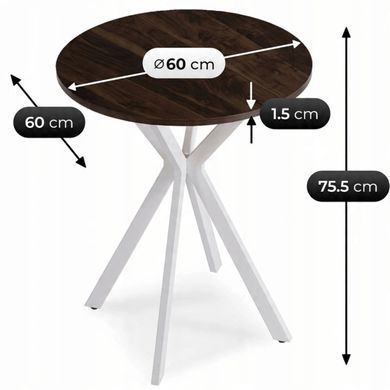 Стол MEBEL ELITE LAUREN 60X60 Орех/белый фотография