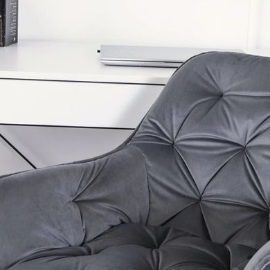 Стілець офісний поворотний оксамитовий MEBEL ELITE MILAN Velvet Сірий / Золотий фотографія
