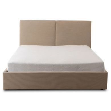 Кровать двуспальная MEBEL ELITE MARSYLIA Sztruks 180x200 см Беж фотография