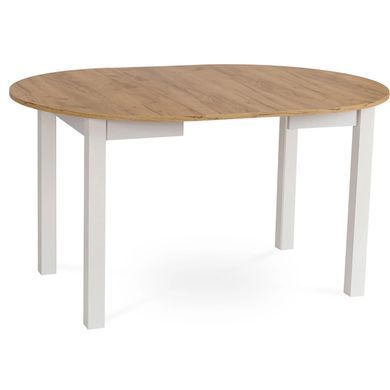 Стіл кухонний розкладний MEBEL ELITE HARRY 102(142)х102 Дуб крафт/Білий фотографія