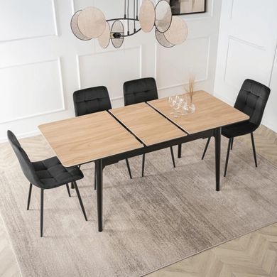 Стіл розкладний MEBEL ELITE SAMER 138(178)х80 см Дуб /Чорний фотографія