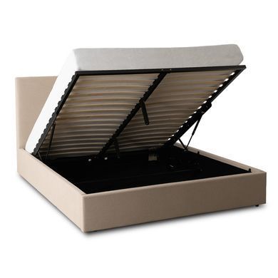 Кровать двуспальная MEBEL ELITE MARSYLIA Sztruks 180x200 см Беж фотография