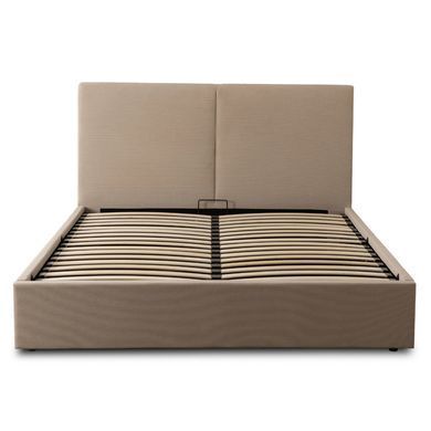 Кровать двуспальная MEBEL ELITE MARSYLIA Sztruks 180x200 см Беж фотография