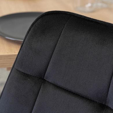Комплект стіл розкладний MEBEL ELITE CLARK 120(160)х80 см Дуб артизан/чорний +4 стільці RIO Чорний фотографія