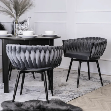 Стілець поворотний оксамитовий MEBEL ELITE LILI Velvet Сірий фотографія