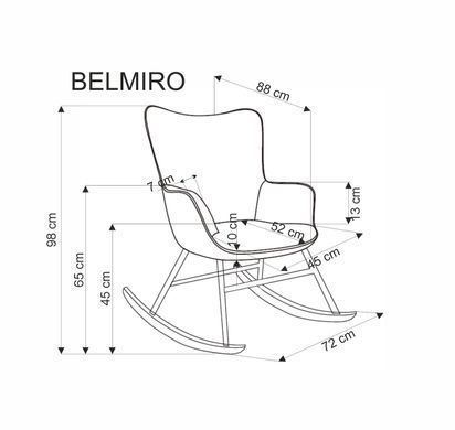 Кресло-качалка BELMIRO HYPER Halmar Серый фотография