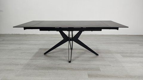 Стол раскладной VINCENT CERAMIC Intarsio 140(200)*90 графит мат/черный фотография