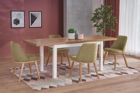Стол раскладной Halmar TIAGO 2 140(220)x80 Дуб ривьера / Белый фотография