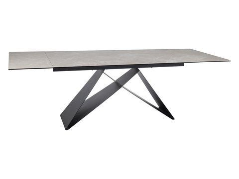 Стіл Обідній WESTIN CERAMIC Signal DIAMOND CREAM 160(240)X90 Крем Мат / Чорний Мат фотографія
