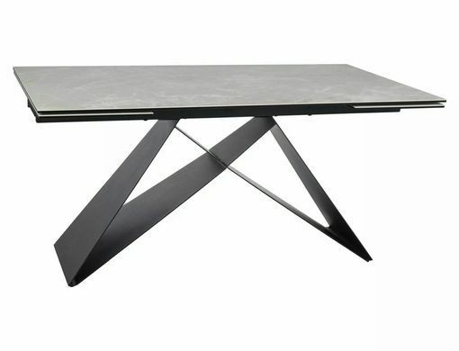 Стіл Обідній WESTIN CERAMIC Signal DIAMOND CREAM 160(240)X90 Крем Мат / Чорний Мат фотографія