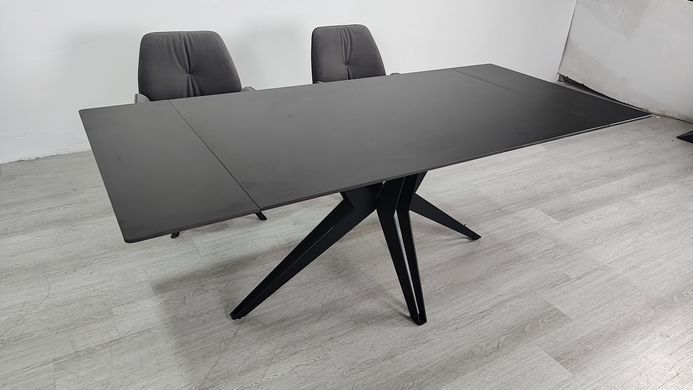 Стіл розкладний VINCENT CERAMIC Intarsio 140(200)*90 графіт мат/чорний фотографія