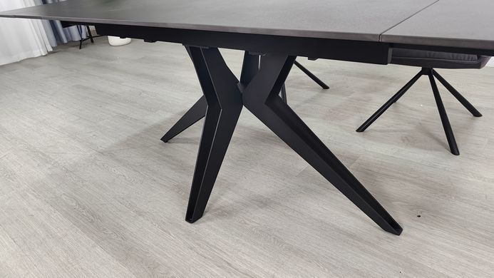 Стіл розкладний VINCENT CERAMIC Intarsio 140(200)*90 графіт мат/чорний фотографія