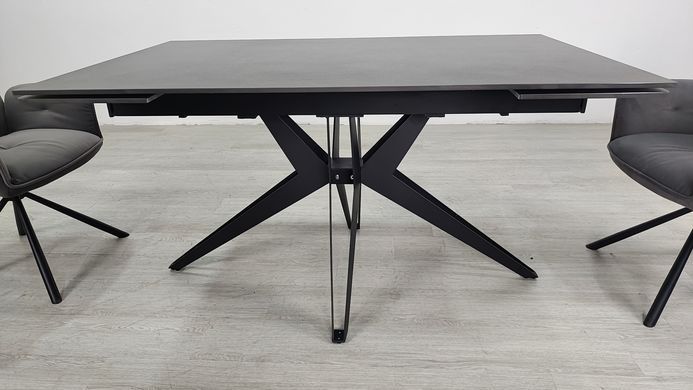 Стіл розкладний VINCENT CERAMIC Intarsio 140(200)*90 графіт мат/чорний фотографія