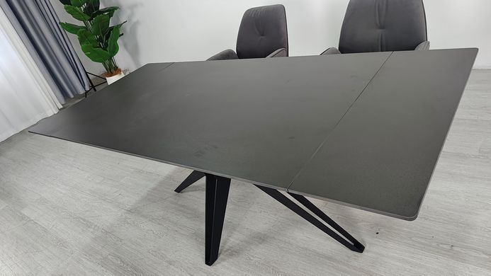 Стіл розкладний VINCENT CERAMIC Intarsio 140(200)*90 графіт мат/чорний фотографія