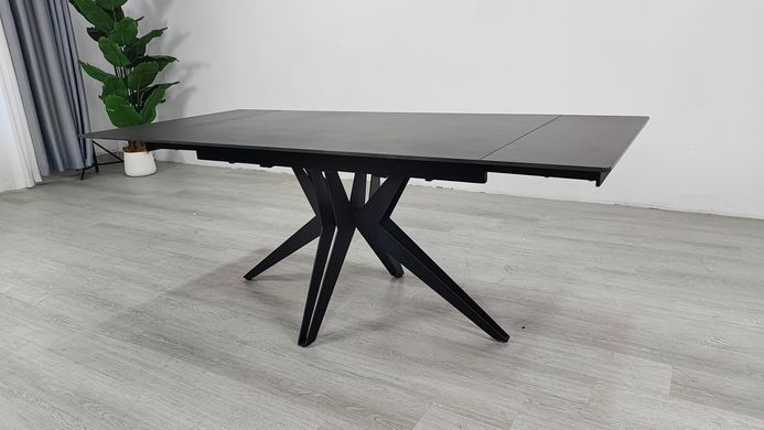 Стіл розкладний VINCENT CERAMIC Intarsio 140(200)*90 графіт мат/чорний фотографія