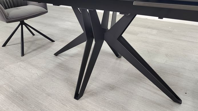 Стіл розкладний VINCENT CERAMIC Intarsio 140(200)*90 графіт мат/чорний фотографія