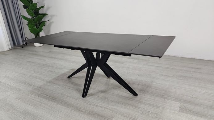 Стіл розкладний VINCENT CERAMIC Intarsio 140(200)*90 графіт мат/чорний фотографія