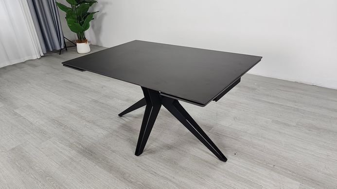Стіл розкладний VINCENT CERAMIC Intarsio 140(200)*90 графіт мат/чорний фотографія