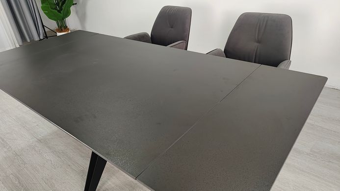 Стіл розкладний VINCENT CERAMIC Intarsio 140(200)*90 графіт мат/чорний фотографія