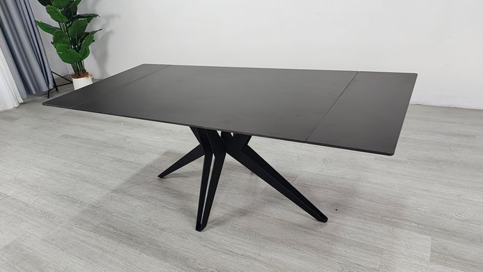 Стіл розкладний VINCENT CERAMIC Intarsio 140(200)*90 графіт мат/чорний фотографія