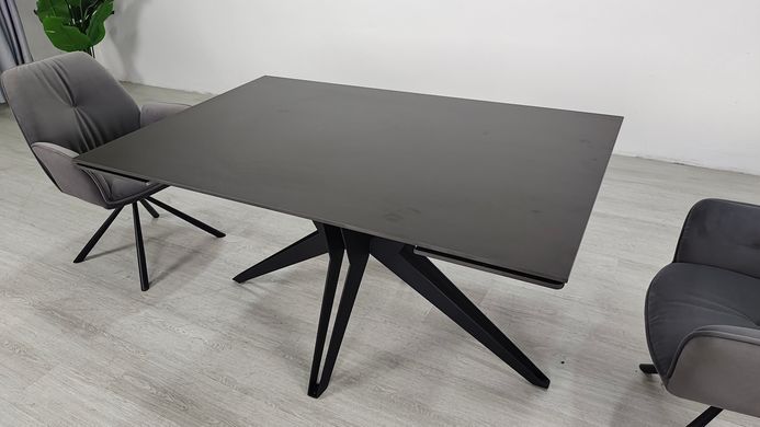 Стіл розкладний VINCENT CERAMIC Intarsio 140(200)*90 графіт мат/чорний фотографія