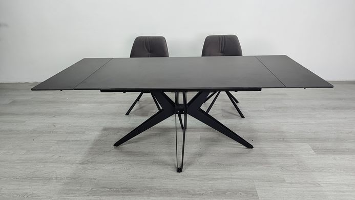 Стіл розкладний VINCENT CERAMIC Intarsio 140(200)*90 графіт мат/чорний фотографія