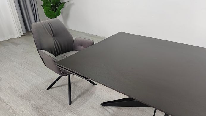 Стіл розкладний VINCENT CERAMIC Intarsio 140(200)*90 графіт мат/чорний фотографія