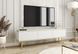 Тумба під телевізор Perfect Home Оро / Oro 3-дверна з золотими ніжками RTV175 MDF Білий фотографія