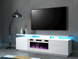 ТВ Тумба с Камином EVA RTV Cama 180 Белый Мат / Белый Глянец